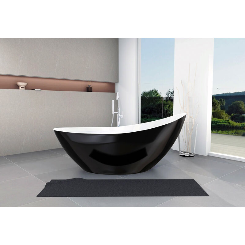 

Bañera de isla VICE de acrílico sanitario - 183,5 x 78,5 x 77 cm - color y grifería opcionales:Incl. sifón, Blanco y negro de alto brillo, Incl.