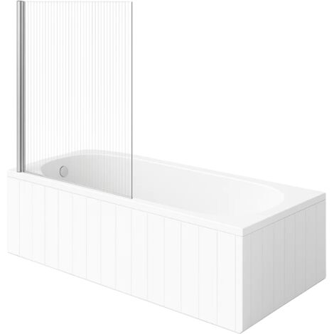 Bañera derecha VILLEROY & BOCH O.Novo 160x70cm blanca + Mampara izquierda AURYS Raywall cromada