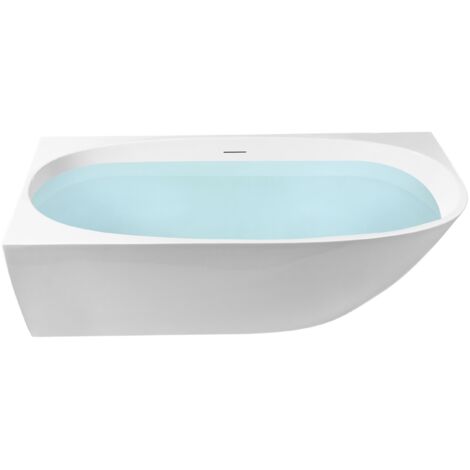 Bañera esquinera derecha moderna 170 x 80 cm acabado acrílico brillante blanco Parnaiba
