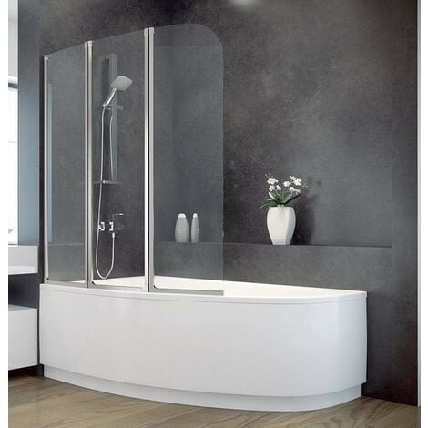 AZURA HOME DESIGN Bañera esquinera LORDY 150 cm con mampara, ángulo izquierdo