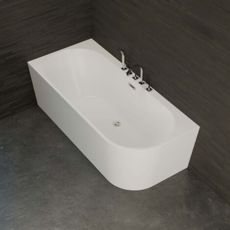 Bañera exenta - Capri 170 gauche blanche + robinetterie chromée - Blanco - 170 x76 x58 cm, by SPALINA