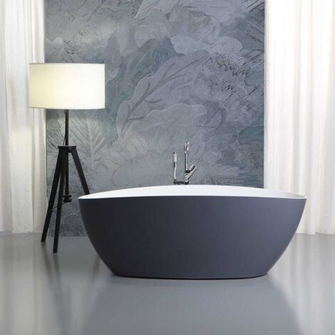 Bañera Exenta Diseño Moderno Gris  Rachele
