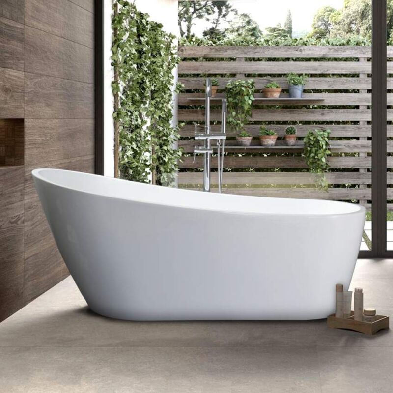 

Bañera Exenta Independiente Con Respaldo Alto Diseño Liberty Malta