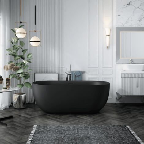 Bañera exenta LISBON negro  150 cm Mate