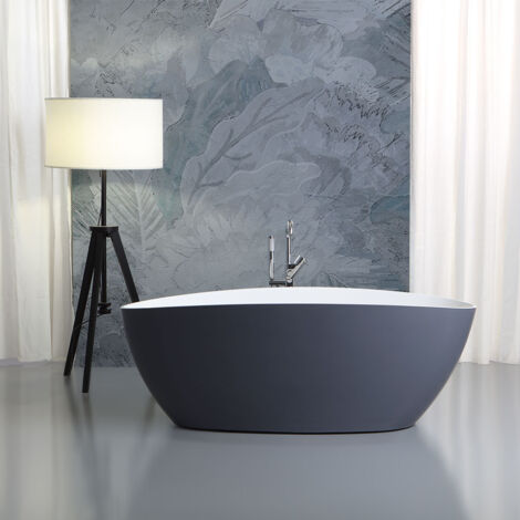 Bañera exenta moderna gris.