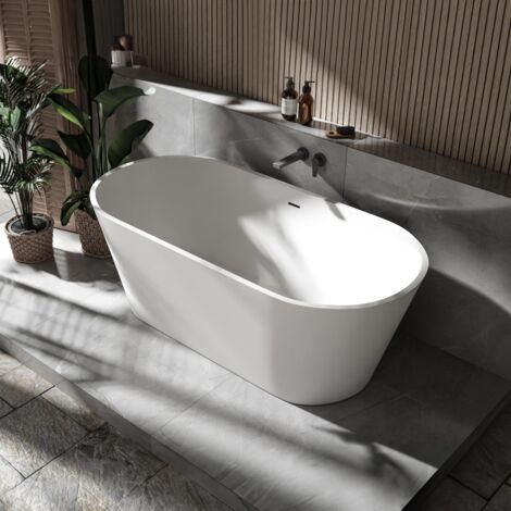 Bañera exenta Solid Stone - Solid Surface ALMERIA STONE - 170 x 80 cm - blanco mate
