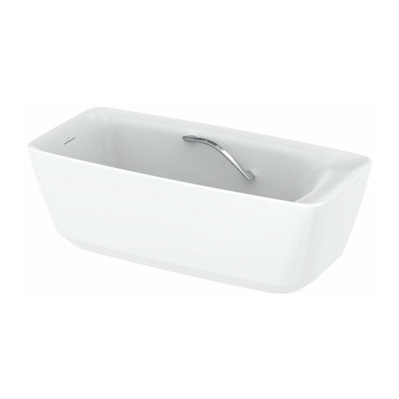 

Bañera flotante de pie, con tirador de bañera, cuadrado blanco mate - Toto