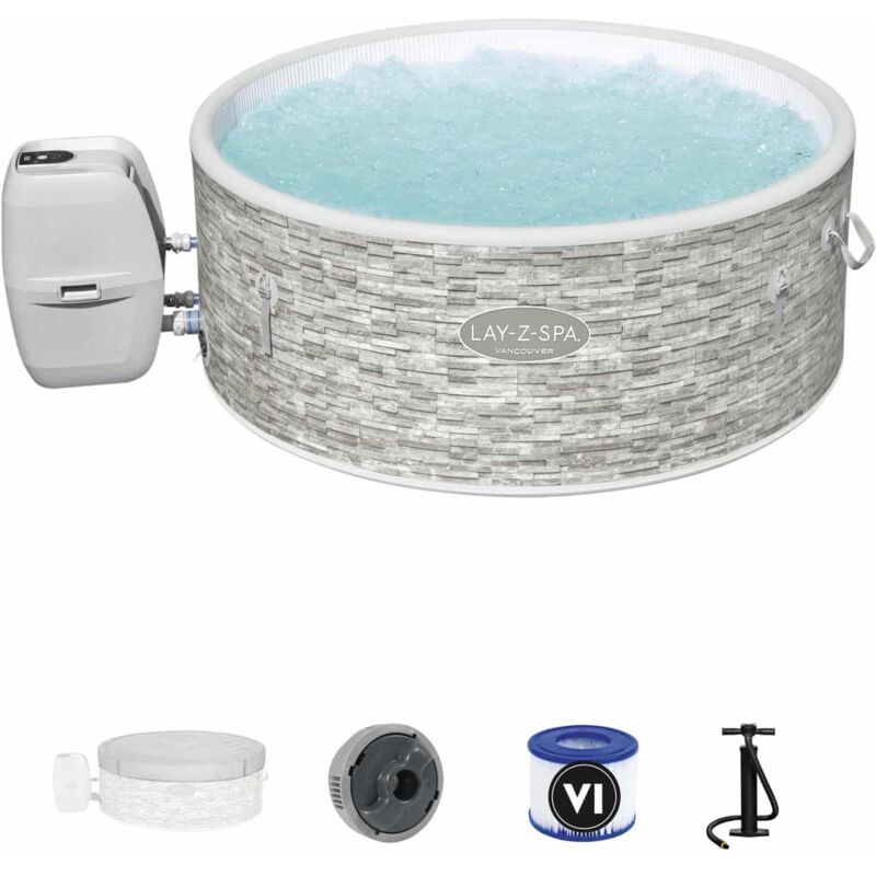 Spa Hinchable Bestway Lay-Z-Spa Vancouver 155X60 Cm Para 3-5 Personas Con Airjet Y Cobertor