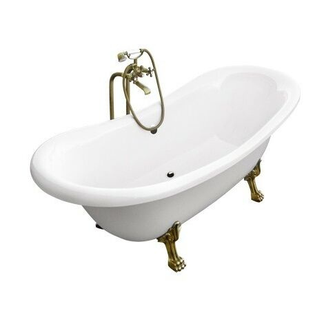 Bañera independiente DANAKOS II 190x77 cm - Color: Blanco - Pies: doré