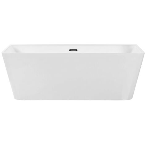 Bañera independiente de acrílico sanitario blanco rectangular individual 170 x 80 cm diseño minimalista Hassel