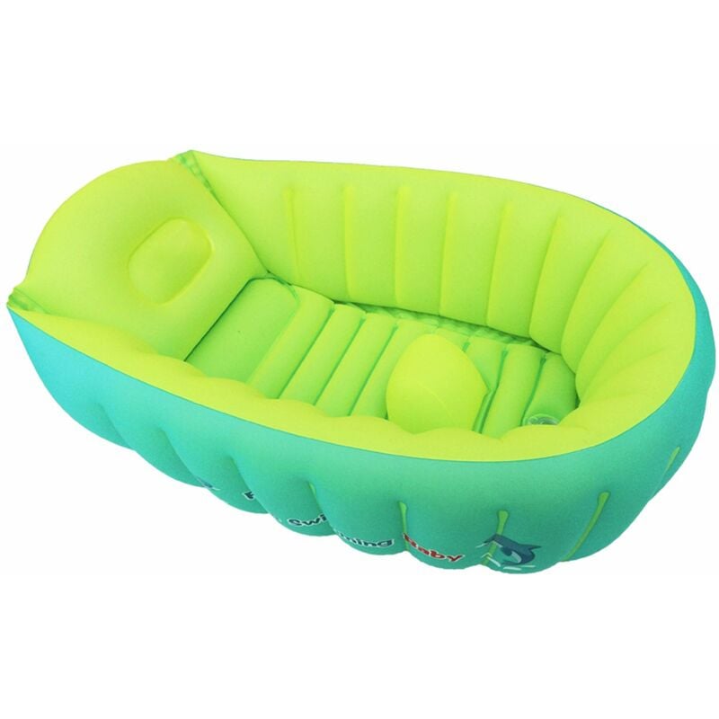 

Banera inflable para bebes, banera portatil, banera antideslizante para bebes y ninos pequenos, mini piscina de aire,Verde, Talla L