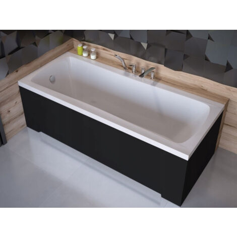 Bañera MIRANO 140/150/160/170x70 cm, con faldón negro reversible - Dimensiones: 170cm