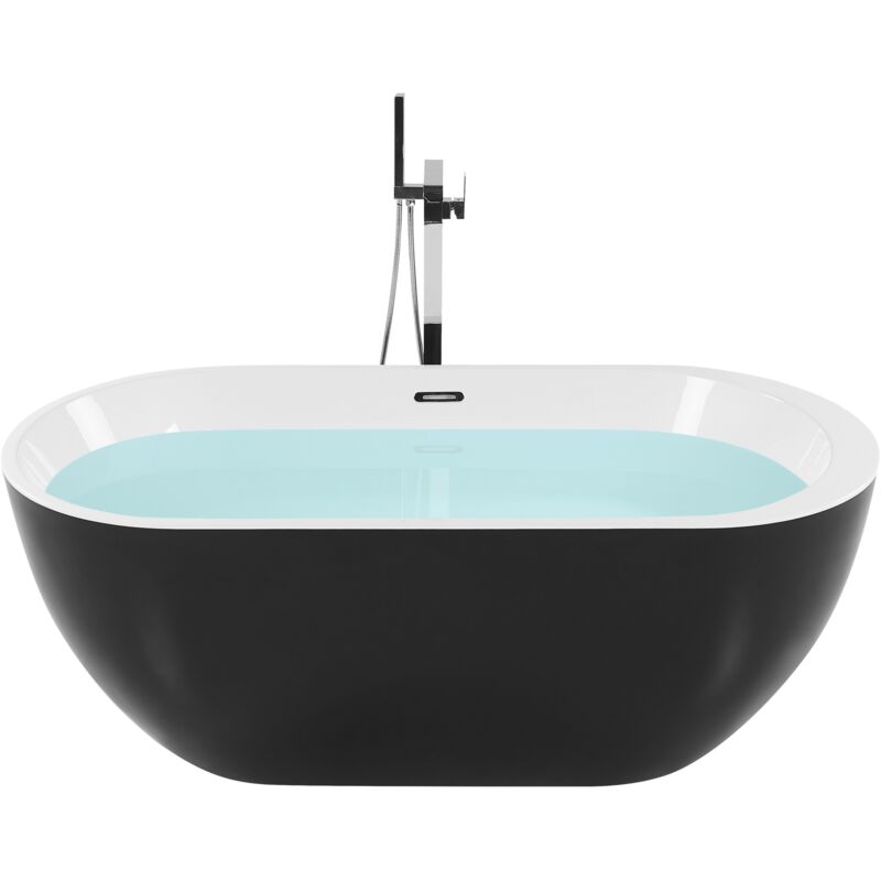 

Beliani - Bañera ovalada negro/blanco 170 cm NEVIS