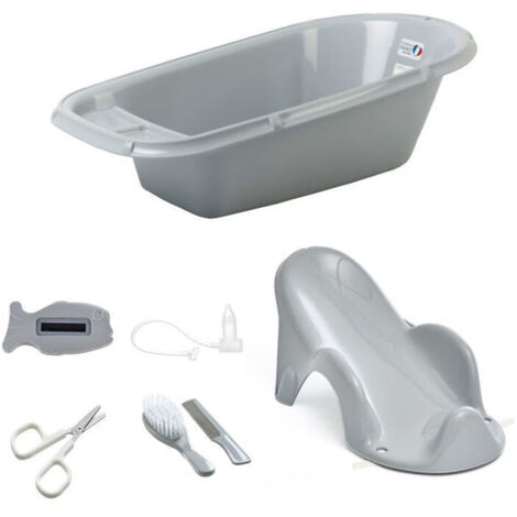 Bañera para bebé + Reposacabezas de baño + Termómetro + Cepillo y peine + Tijeras + Aspirador nasal