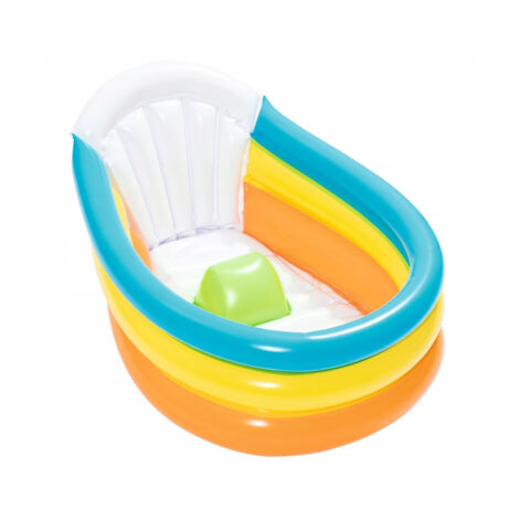 Bañera Piscina Hinchable Autoportante Infantil Bestway 76x48x33 cm Termómetro y Tope en la Base Diseño Squeaky Clean