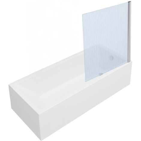 Bañera rectangular VITRA Neon 170x75cm + mampara de bañera AURYS Raywall perfil recto cromado