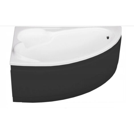 Bañera rinconera izquierda BIANCA 150 x 95 cm con delantal NEGRO