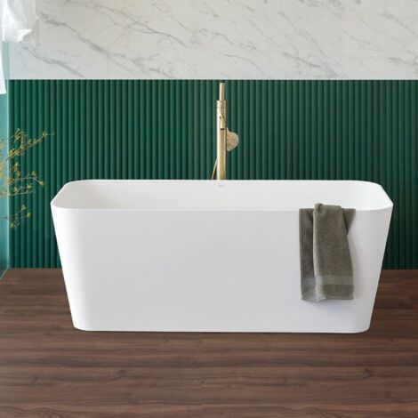 Bañera tipo isla de diseño rectangular en Sanydur RUST  150 cm