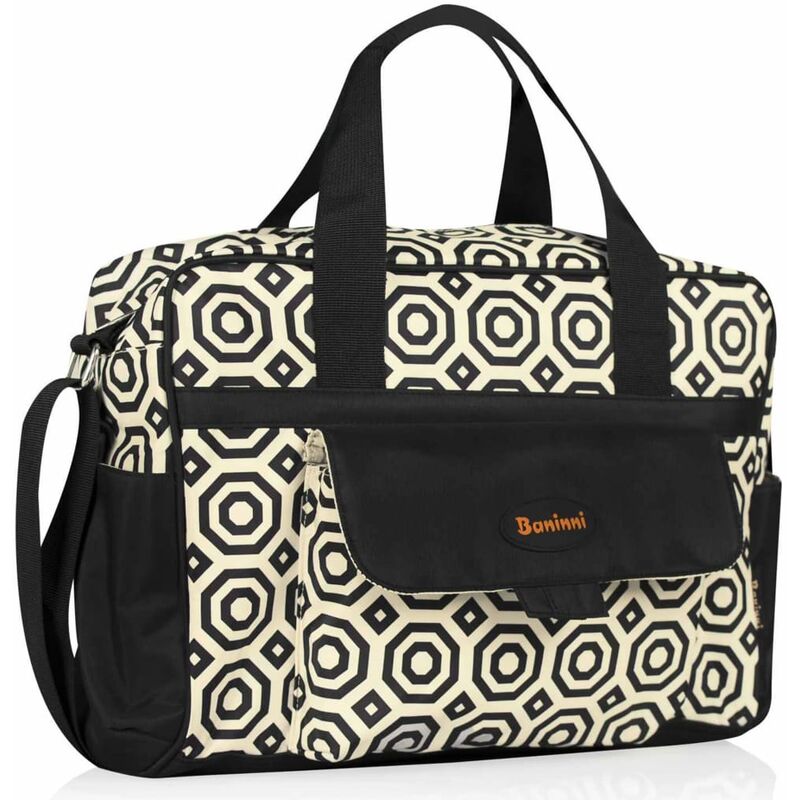 

Bolsa para pañales Amalfi estampado de copos BNDB005-FKE - Negro - Baninni