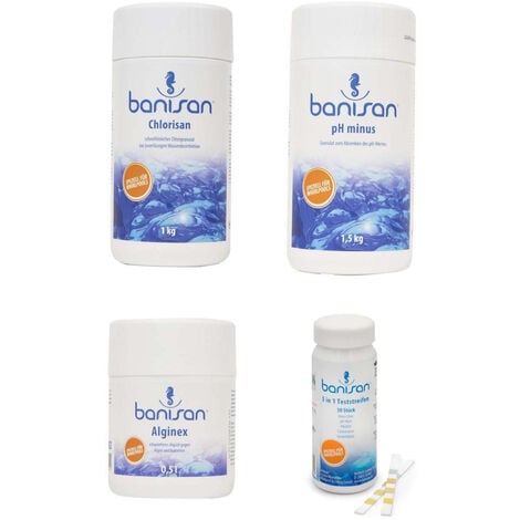 Banisan Wasserpflege-Set Chlorchranulat pH-Minus Algen Teststreifen Whirlpoolpflege-Set