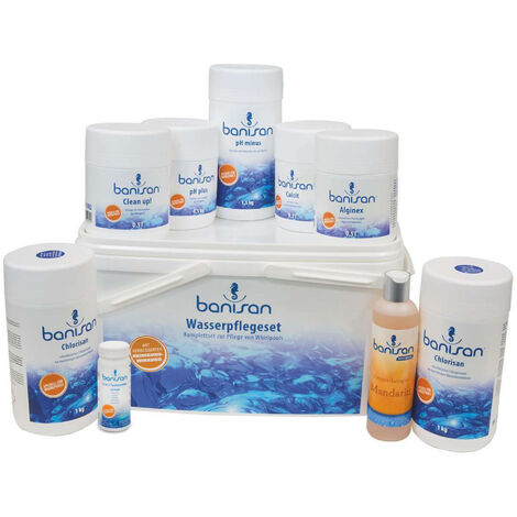 Banisan Wasserpflegeset 11 teilig für Whirlpools Wasserpflege Set Chlor pH Algen Kalk