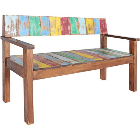 Bank 115 cm Massives Recyclingholz