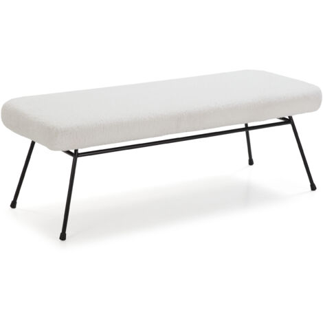 Bank 126x48x44 Metall Schwarz / Weiß -Stoffmöbel / Chaisspour Alle Stile, um zu Hause eine Note zu verleihen