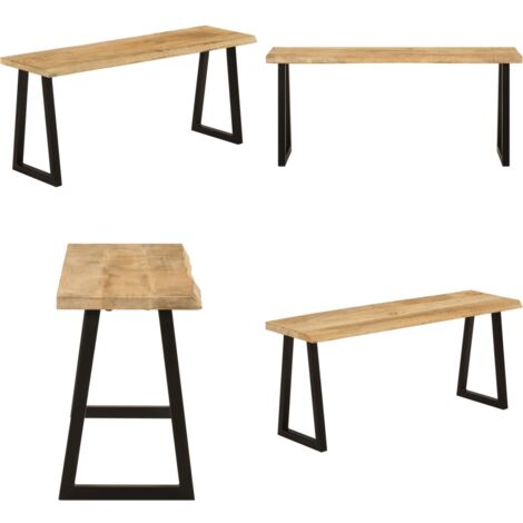 Bank Baumkante 105 cm Massivholz Mango - Sitzbank - Mangoholz - Gartenbank - Wohnzimmersitzgelegenheit - Industrielle Bank - Home & Living