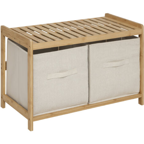 Bank für das Badezimmer TIDY BOX, 2 Aufbewahrungsbehälter, 66,8 x 44 x 35 cm