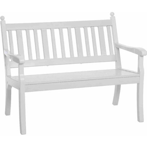 Bank Hohenzollern, 115 cm, weiß Kunststoff weiß, 2-sitzig