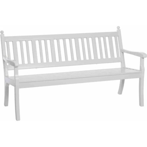 Bank Hohenzollern, 160 cm, weiß Kunststoff weiß, 3-sitzig