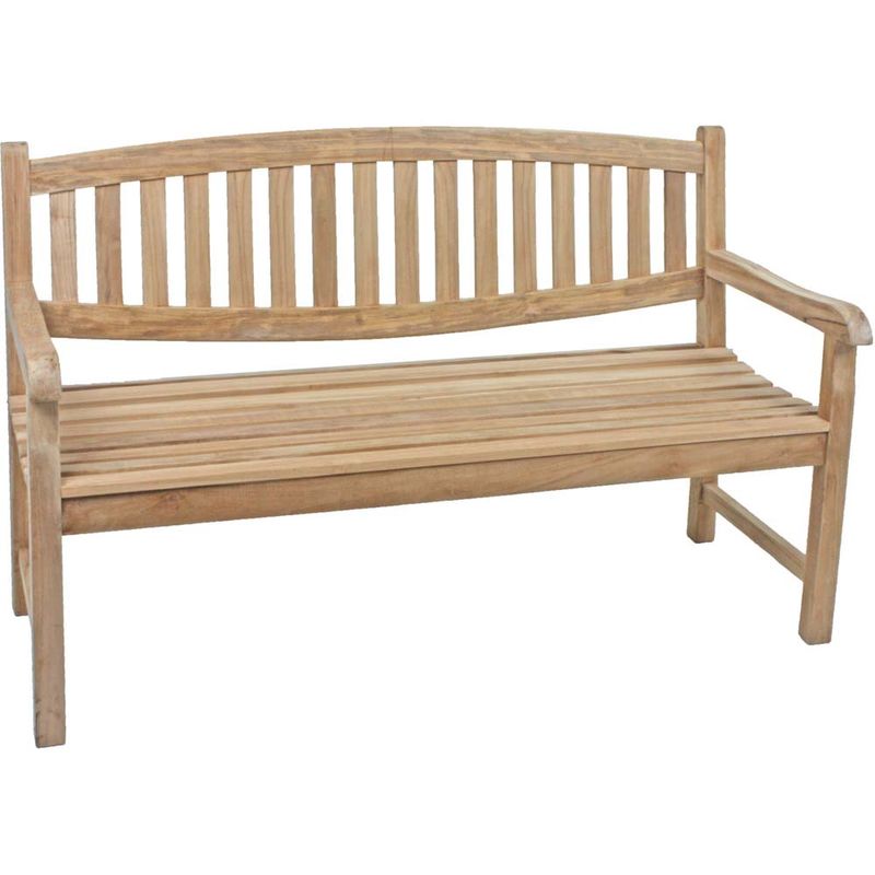 Bank LOMBOK 3 Sitzer Gartenbank, Bank, Sitzbank, Parkbank, Holzbank 150cm, Teak, unbehandelt