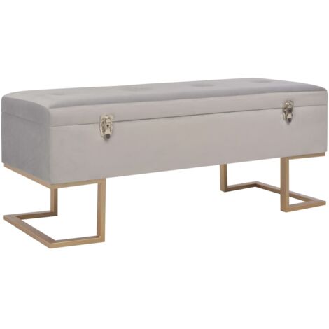 Bank mit Staufach 105 cm Grau Samt vidaXL