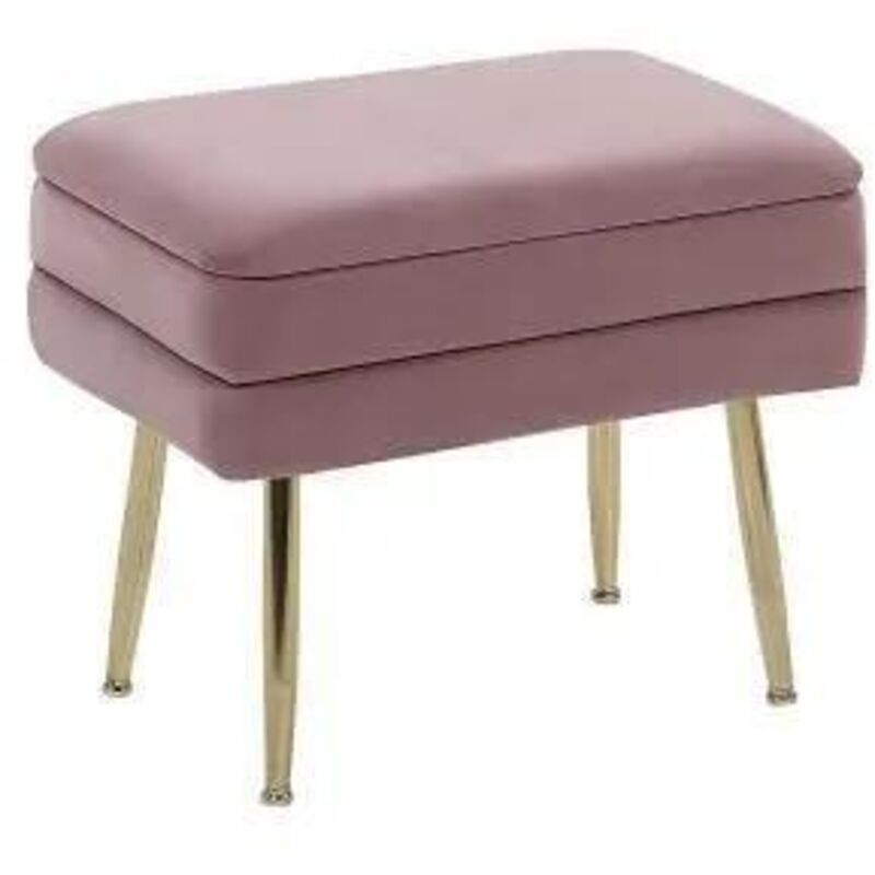 Beliani Truhenbank Odessa Samtstoff Rosa