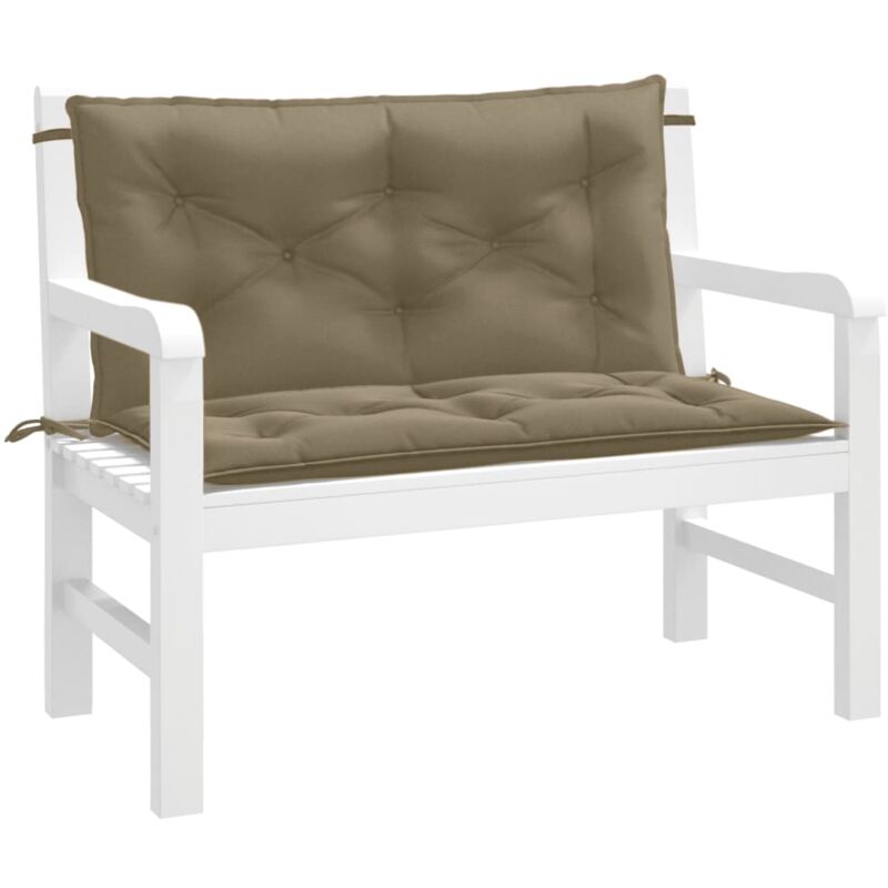 Vidaxl Gartenbank-auflagen 2 Stk. Melange Taupe 100x50x7 Cm Stoff