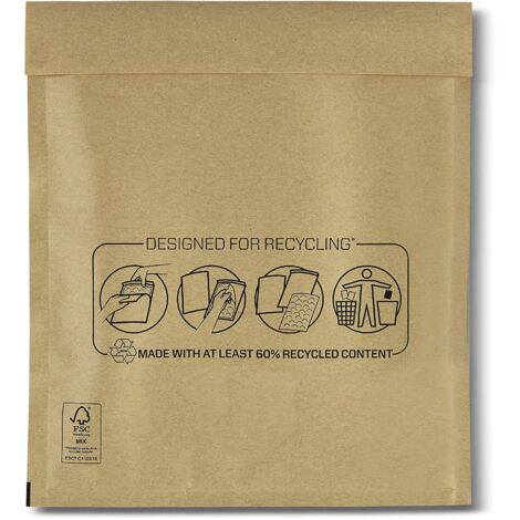Bankers Box Buste Imbottite Resistenti con Imbottitura in Pluriball a Bolle d'Aria per Articoli Fragili, Ecologiche, Chiusura Antimanomissione, 22X26 Cm (Confezione da 10)