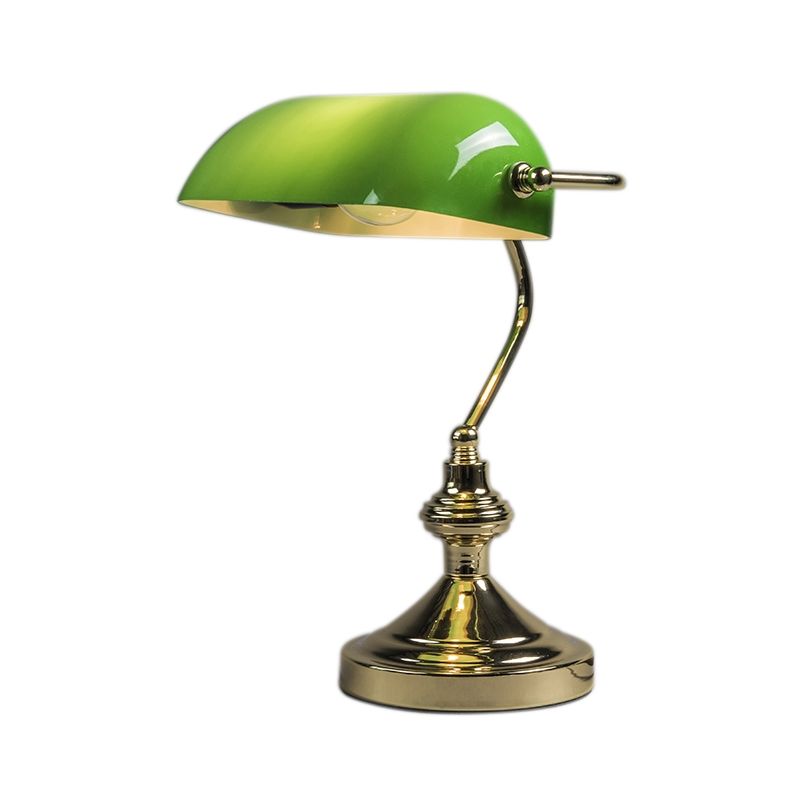 Qazqa - Bankers Lamp Gold with Green Shade
