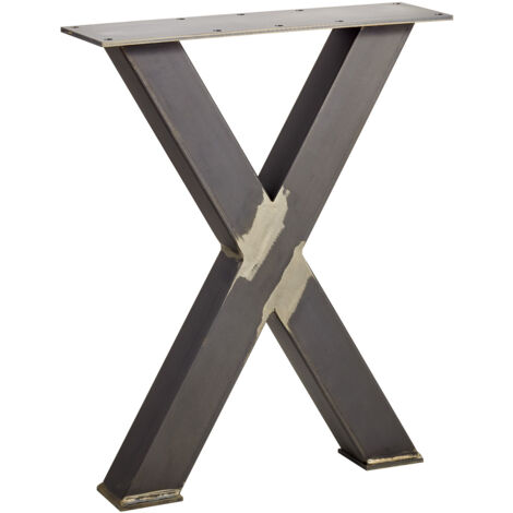 Bankgestell X-Form Stahl used look Profil: 50 x 50 mm Höhe: 420 mm Tiefe: 345 mm Tischgestell Industriedesign Bankuntergestell von SOTECH