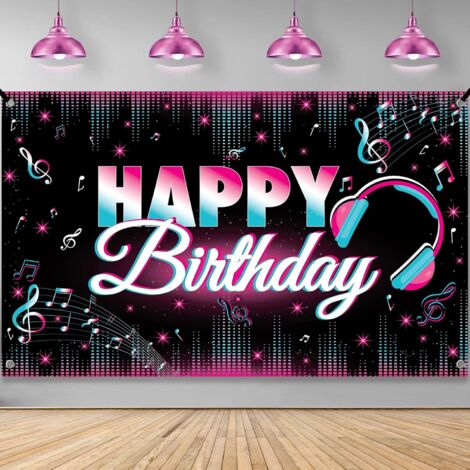 Bannière d'anniversaire TikTok 180 x 115 cm – Décoration de fête TikTok