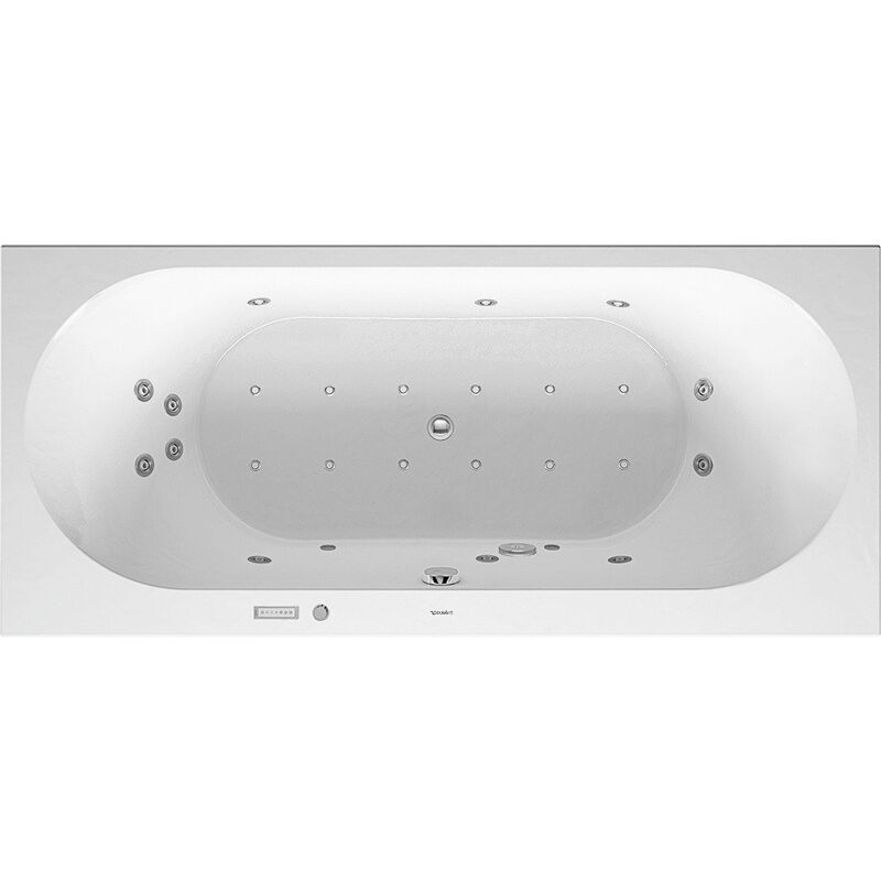 

Baño de hidromasaje Duravit Darling New 1800x800mm, versión empotrada o para revestimiento de bañera, 2 inclinaciones traseras, marco y desagüe y