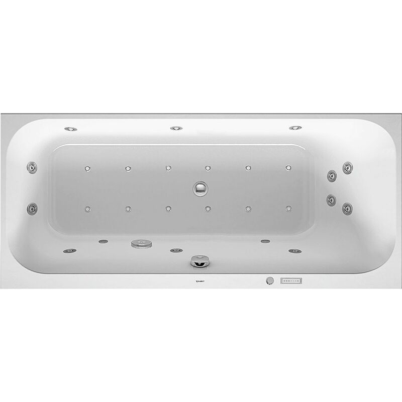 

Baño de hidromasaje Duravit Happy D.2 1600x700mm, versión empotrada, con 1 respaldo inclinado hacia la derecha, marco, desagüe y rebosadero, Combi E