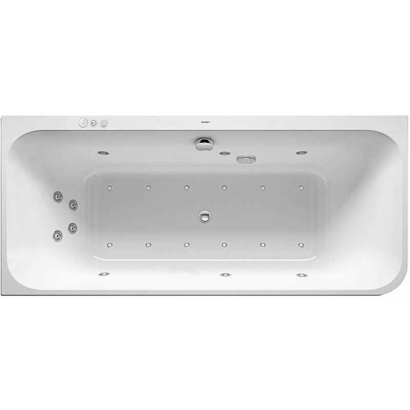 

Baño de hidromasaje Duravit Happy D.2 1800x800mm, esquina izquierda, 2 vertientes traseras, revestimiento acrílico moldeado, marco, desagüe y
