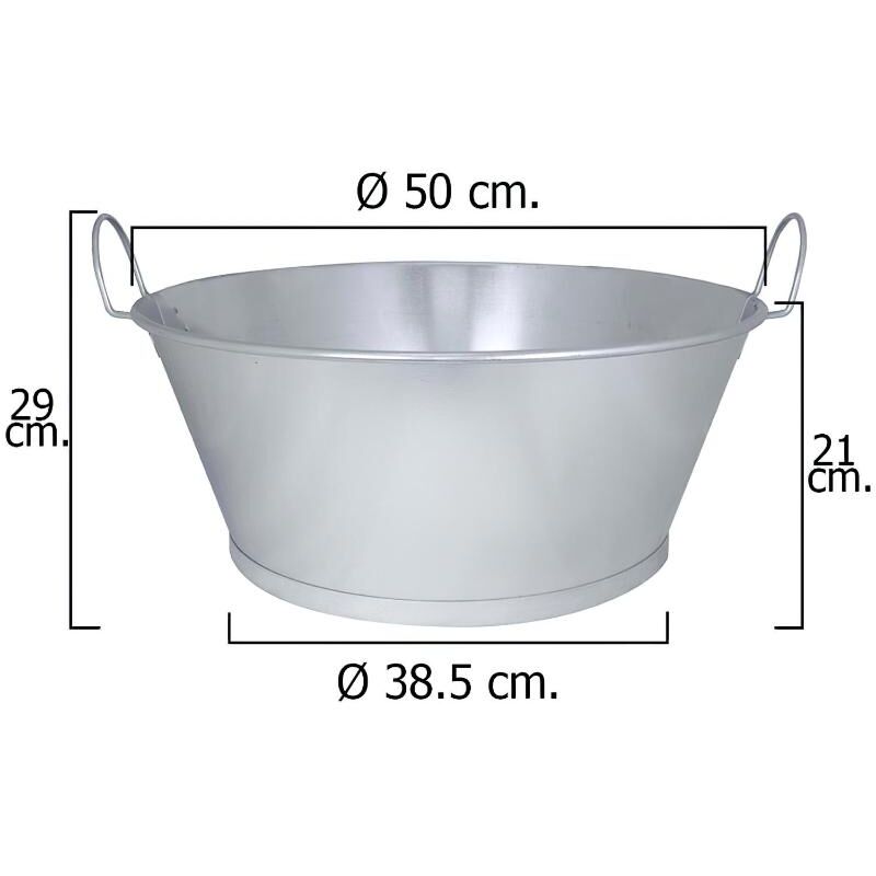 

Barreño Galvanizado Baño 20' 50x21 cm. 30 Litros