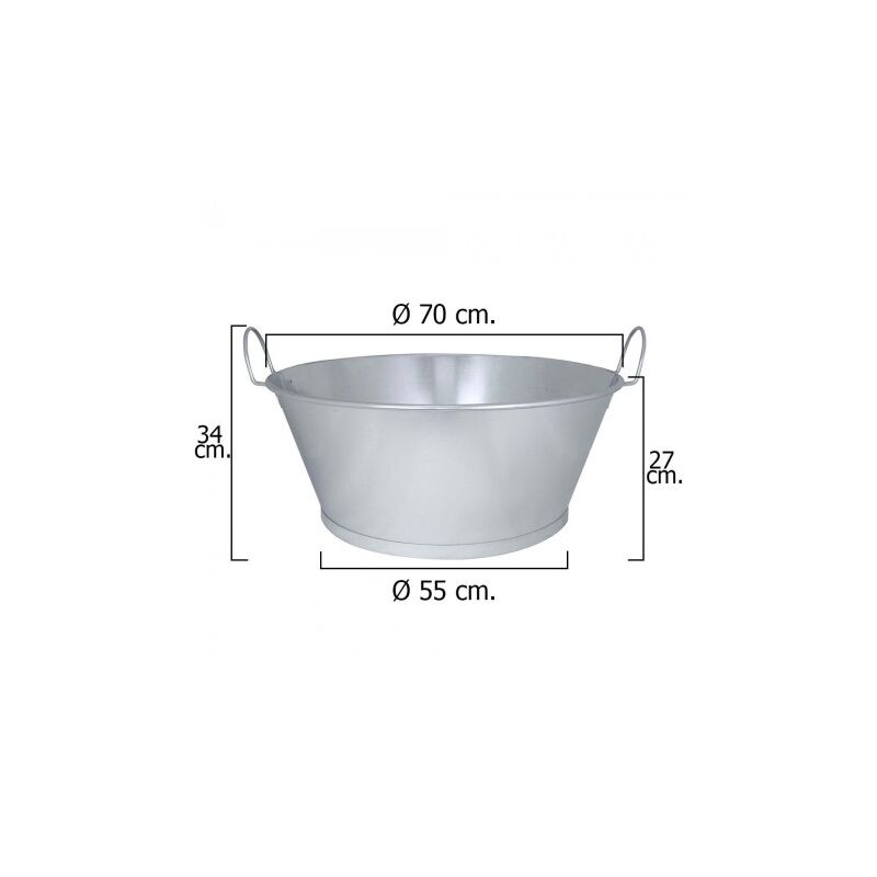 

Barreño galvanizado baño 28' 70x27 cm. 62 litros