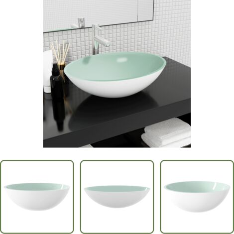 Baño moderno -  Lavabo de vidrio blanco 50x37x14 cm
