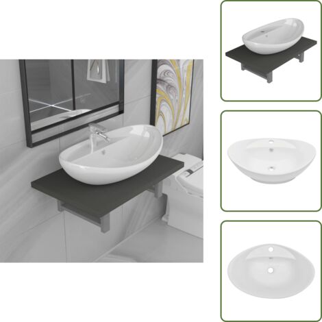 Baño moderno - vidaXL Conjunto de muebles de baño 2 piezas cerámica roble - Baño elegante