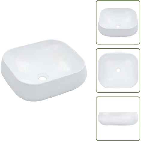 Baño moderno - vidaXL Lavabo 44,5x39,5x14,5 cm cerámica blanco - Decoración de baño