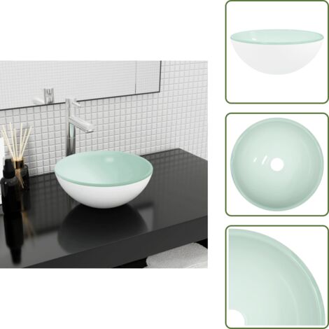 Baño moderno - vidaXL Lavabo de vidrio templado blanco 30x12 cm - Lavabo sobre encimera