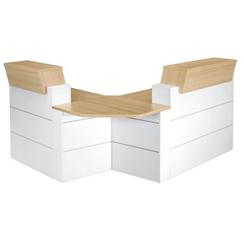 Gautier - Banque d'accueil haute droite l 120 x h 110 cm - Sunday - chêne clair