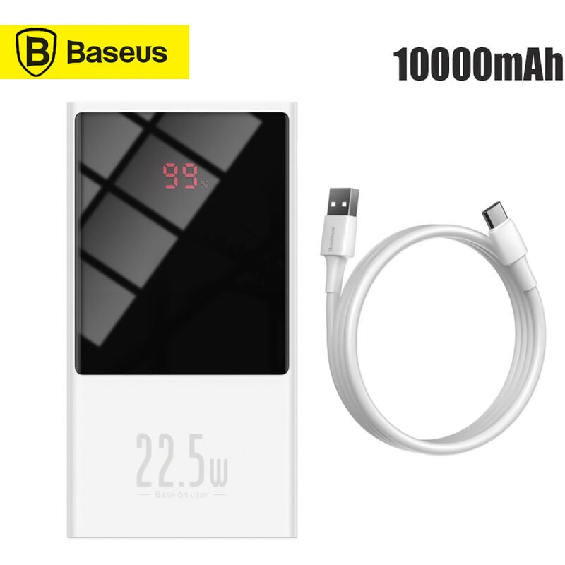 Baseus - Banque Power Bank Usb C Pd De Charge Rapide Powerbank Powerbank Powerbank Portable Chargeur De Batterie Externe Avec Ecran Dual Port